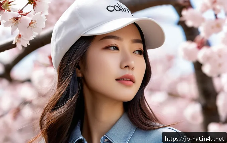 캘빈클라인 로고 캡과 톰마틴 클래식 캡 리뷰 - A stylish young Japanese woman in a casual spring outfit wearing a minimalist Calvin Klein cotton ca...